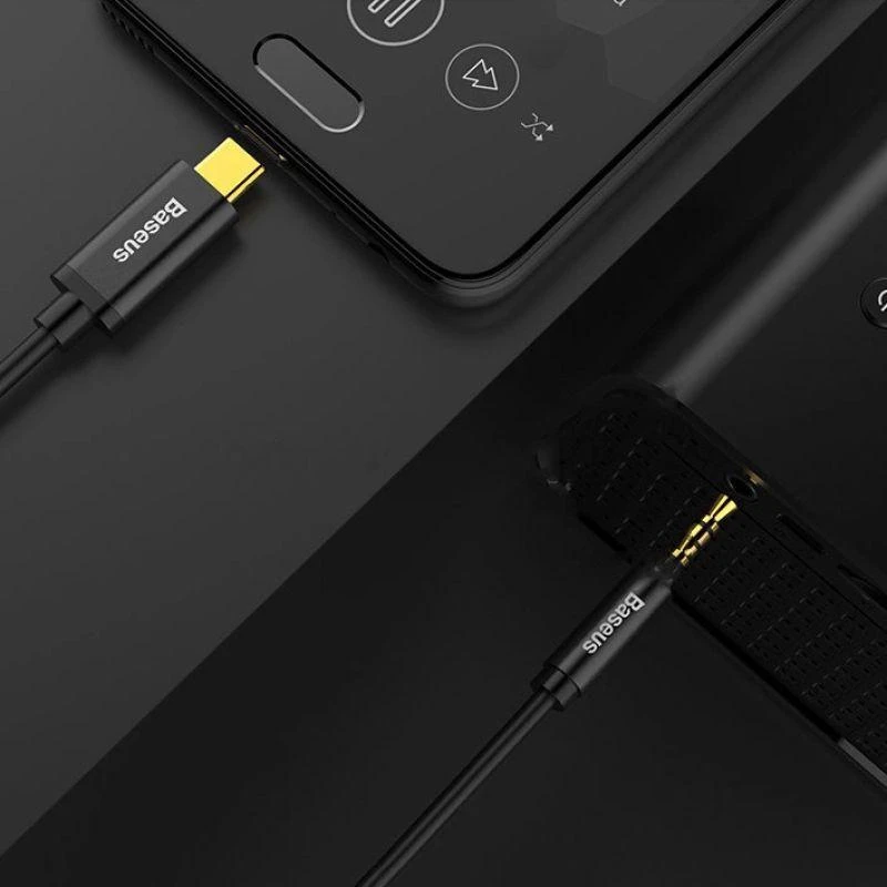 Baseus Yiven audio kabelis USB-C - 3.5mm AUX 1.2m - Juodas
