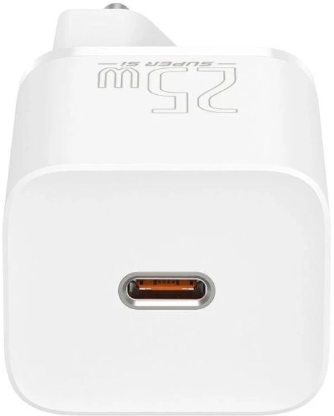 Baseus Super Si 1C greitas sieninis įkroviklis USB Type-C 25W Power Delivery Quick Charge baltas (CCSP020102)
