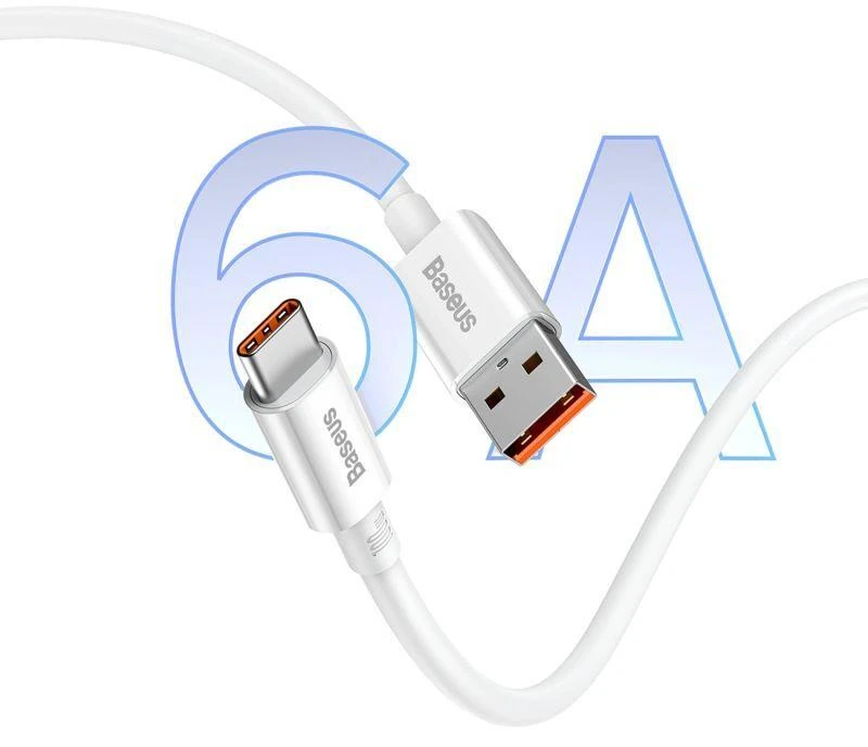USB laidas per USB-C Baseus Superior 100W 2m (baltas)