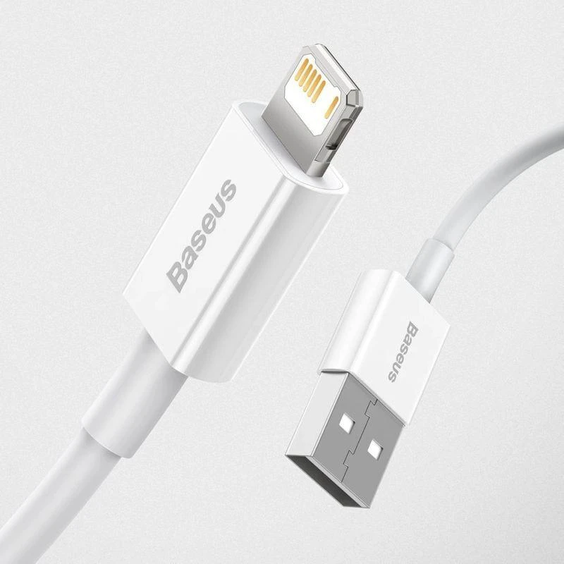 USB kabelis Baseus Superior iš USB į Lightning 2.4A 0.25m baltas CALYS-02