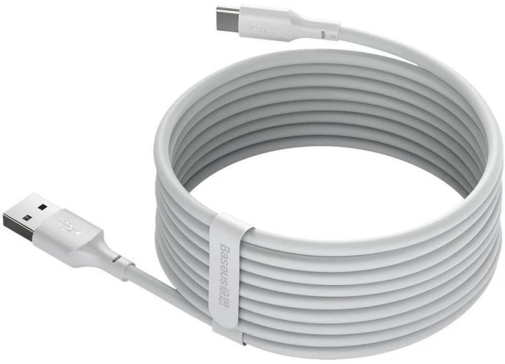 USB kabelių rinkinys Baseus Simple Wisdom Data Cable Kit USB to Type-C 5A (2PCS/Set) 1.5m baltas TZCATZJ-02