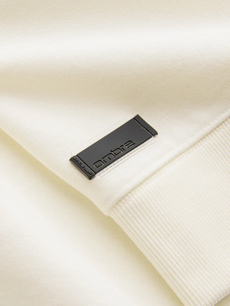 BASIC vyriškas nestiebiamas medvilninis džemperis, kreminė spalva V5 OM 0159