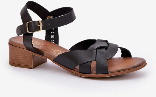 Basutės moterims su dirželiais, elegantiškos, juodos