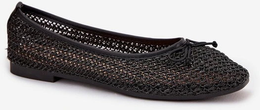 Bateliai Belirra juodi su pynute ir kaspinu – elegantiškas pasirinkimas