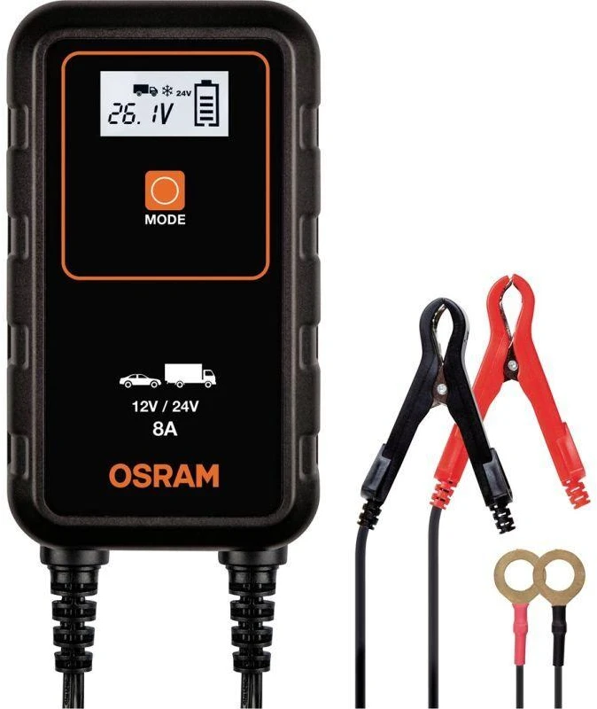 Akumuliatoriaus įkroviklis OSRAM 908, 12–24 V
