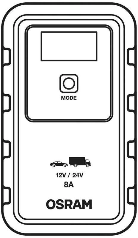 Akumuliatoriaus įkroviklis OSRAM 908, 12–24 V