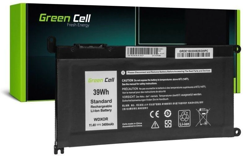Baterija DE150 WDX0R WDXOR skirta DELL INSPIRON 13 5378 5379 14 5482 15 5568 5578 5579 7560 7570 17 5770 3400MAH 11.4V Žalias CELL