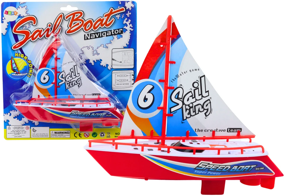 Lean Toys Plaukiojantis žaislinis laivelis 23 cm raudonas