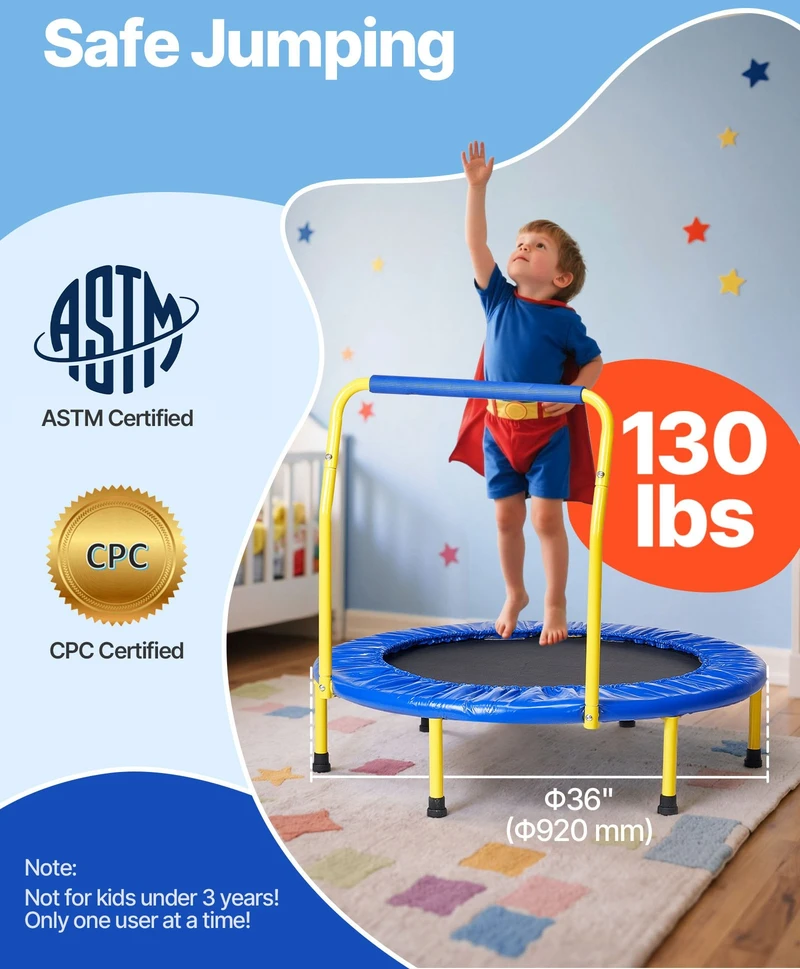 VEVOR 3 ft vaikų batutas su putplasčio rankena