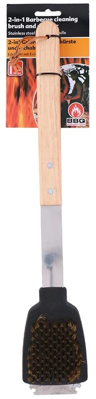 BBQ - grill cleaning brush 2 in 1 brush plus scraper