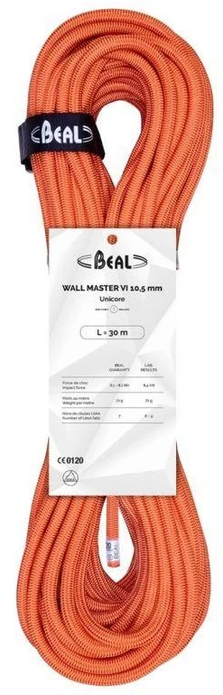 Rock Empire BEAL virvė Wall Master Unicore 10.5mm 30m – oranžinė