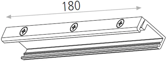 Bėgelių sujungimas, 180mm, juodas, 5CLA41161N