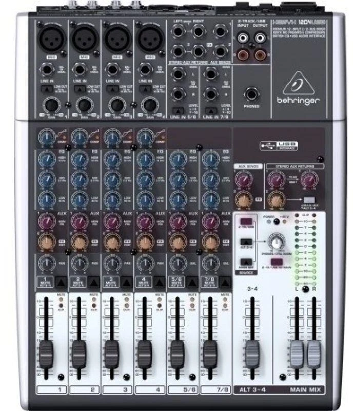 Behringer Xenyx 1204USB audio mixer 12 channels Pilkas