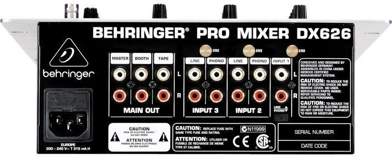 Behringer DX626 DJ valdiklis 3 kanalai Pilka