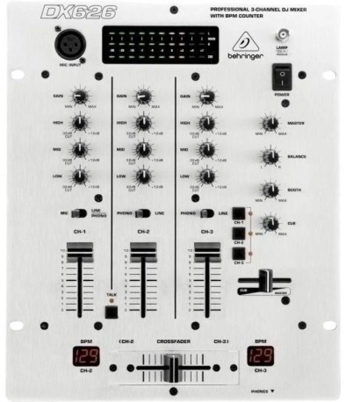Behringer DX626 DJ valdiklis 3 kanalai Pilka