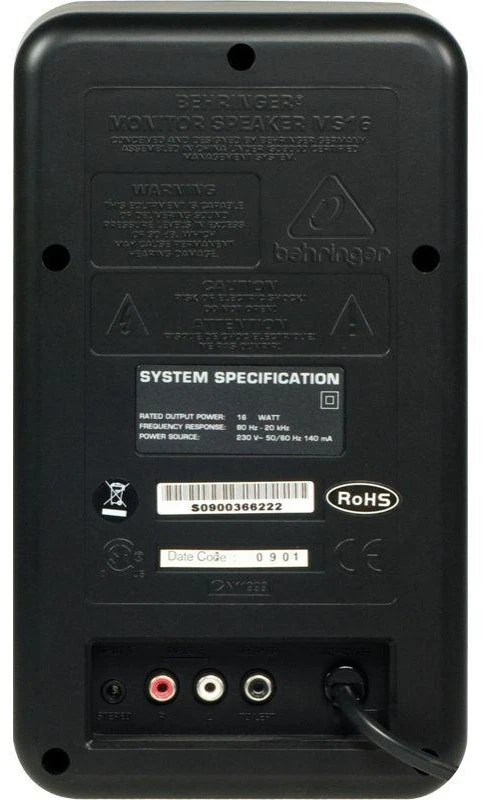 Behringer MS16 dvikryptis garsiakalbis, juodas, laidinis, 16 W