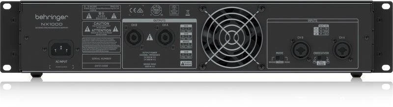 Behringer NX1000 garso stiprintuvas Pasirodymai / scena Juoda