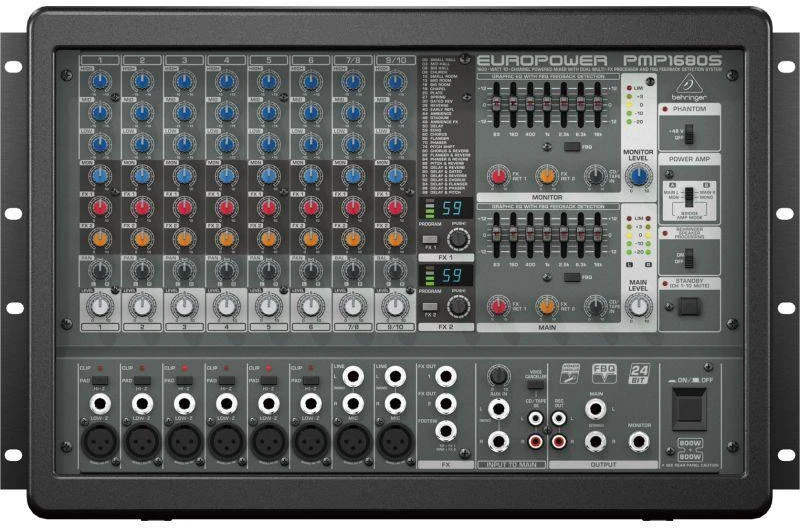 Behringer PMP1680S garsų maišiklis 10 kanalai 10 – 200000 Hz Juoda