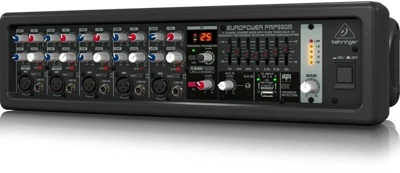 Behringer PMP550M garso pultas, 5 kanalai, 20 - 20000 Hz, juodas