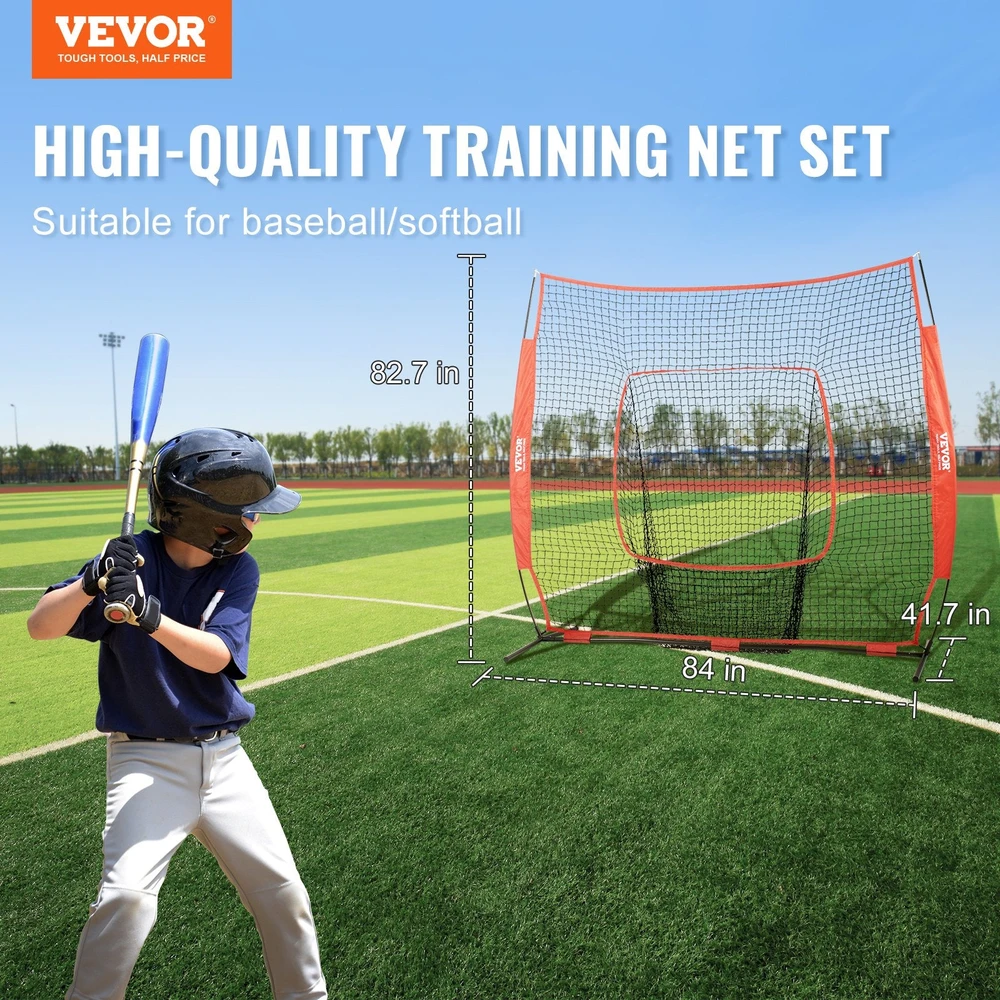 VEVOR 7x7 pėdų beisbolo ir softbolo tinklas