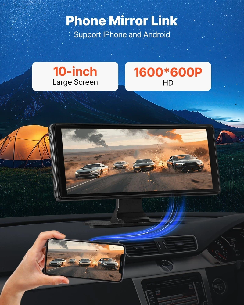 Automagnetola VEVOR automobilinė „CarPlay“ stereosistema su jutikliniu ekranu