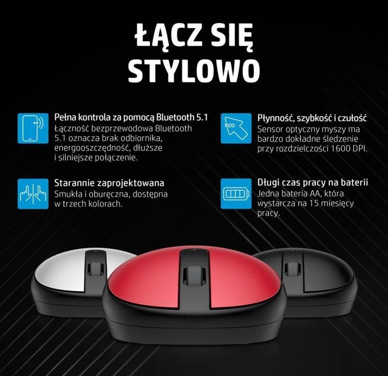 „Hewlett Packard“ (HP) „HP 240 Pike Sidabrinis“ „Bluetooth“ pelė