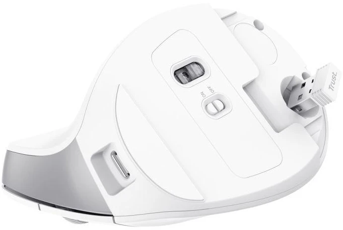 Trust Bayo II - Ergonomic Belaidė pelė (baltas)