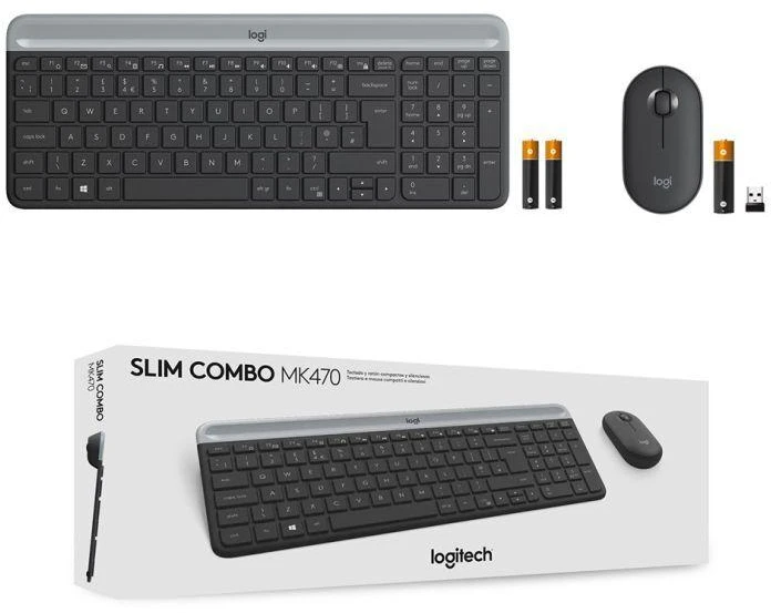 Belaidė klaviatūra ir pelė LOGITECH MK470 GRAPHITE