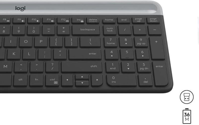 Belaidė klaviatūra ir pelė LOGITECH MK470 GRAPHITE