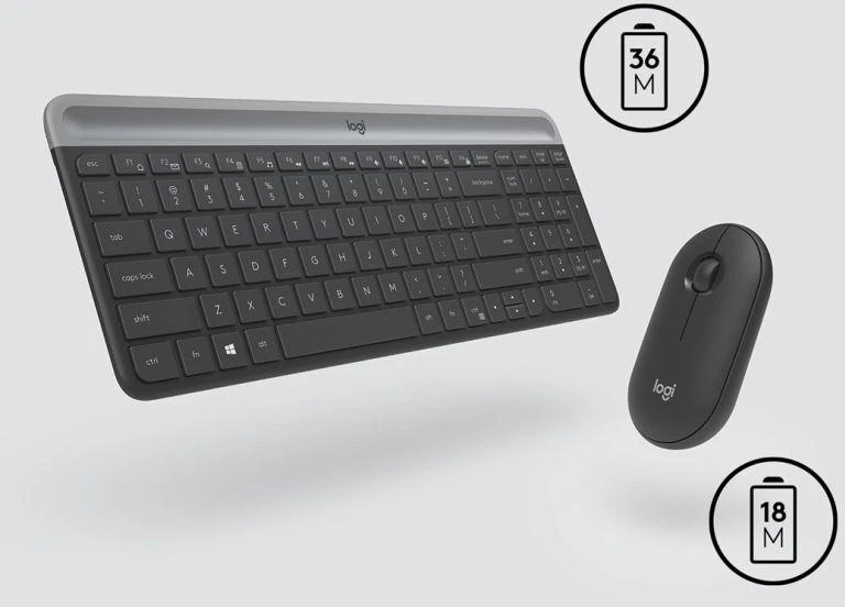 Belaidė klaviatūra ir pelė LOGITECH MK470 GRAPHITE