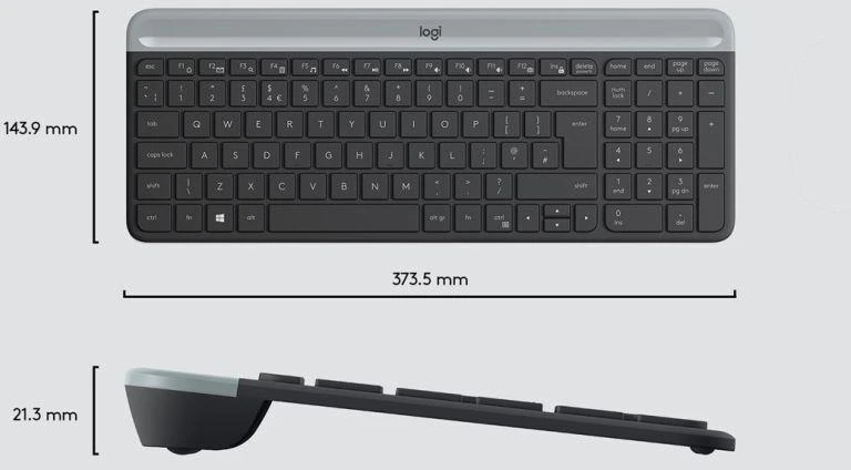 Belaidė klaviatūra ir pelė LOGITECH MK470 GRAPHITE