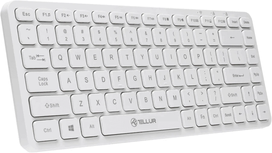 Tellur Mini belaidė klaviatūra baltos spalvos