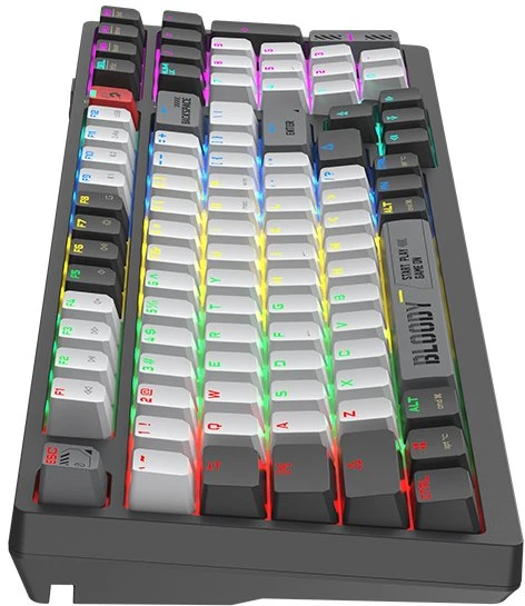 Klaviatūra žaidimams A4Tech Bloody WS98 BLMS Raudona Plus belaidė mechaninė su pašvietimu pilka