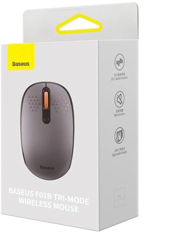 Belaidė pelė Baseus F01B Tri-mode 2.4G BT 5.0 1600 DPI (matinio pilka)