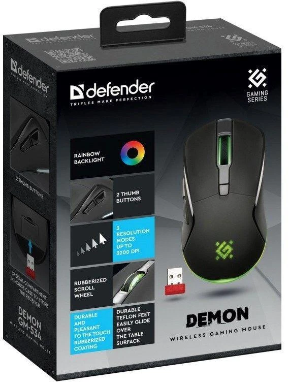 Belaidė pelė DEFENDER DEMON GM-534 RF 3200DPI 6P
