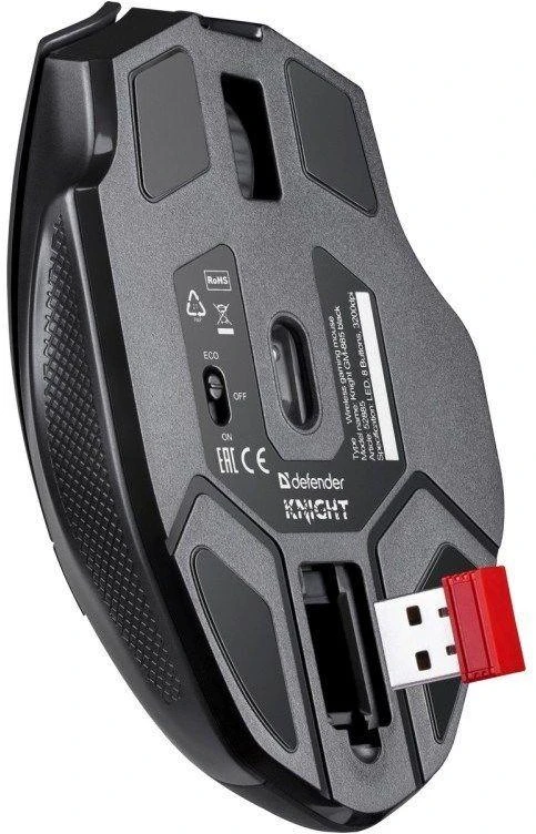 Pelė DEFENDER GM-885 KNIGHT RF WIRELESS 3200dpi 8P Juodas