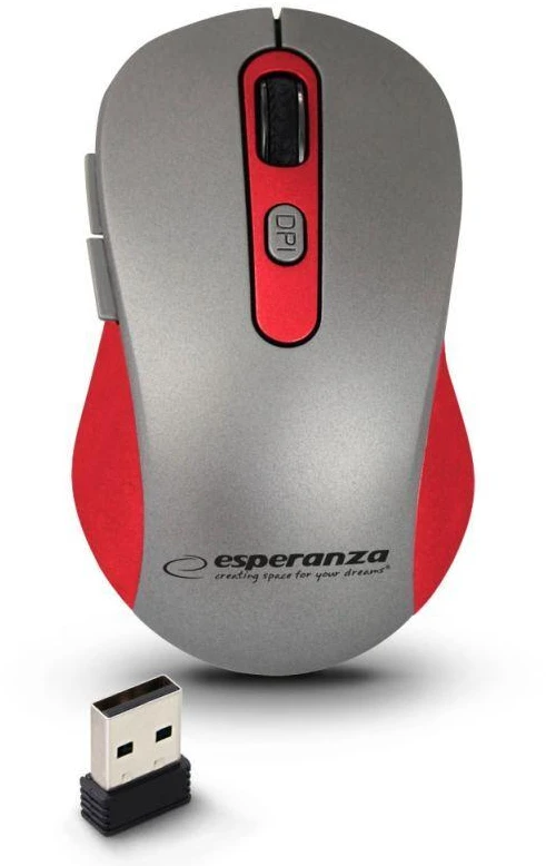Belaidė pelė ESPERANZA 2.4GHZ ADARA RAUDONA EM131R