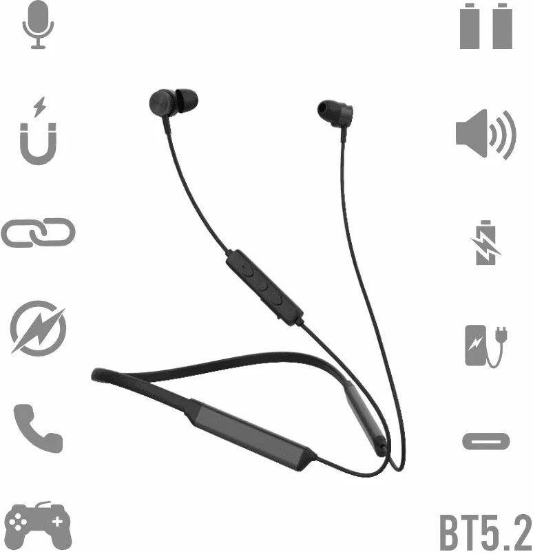 Belaidės į ausis įdedamos ausinės Manta MNH01 Olympic, juodos