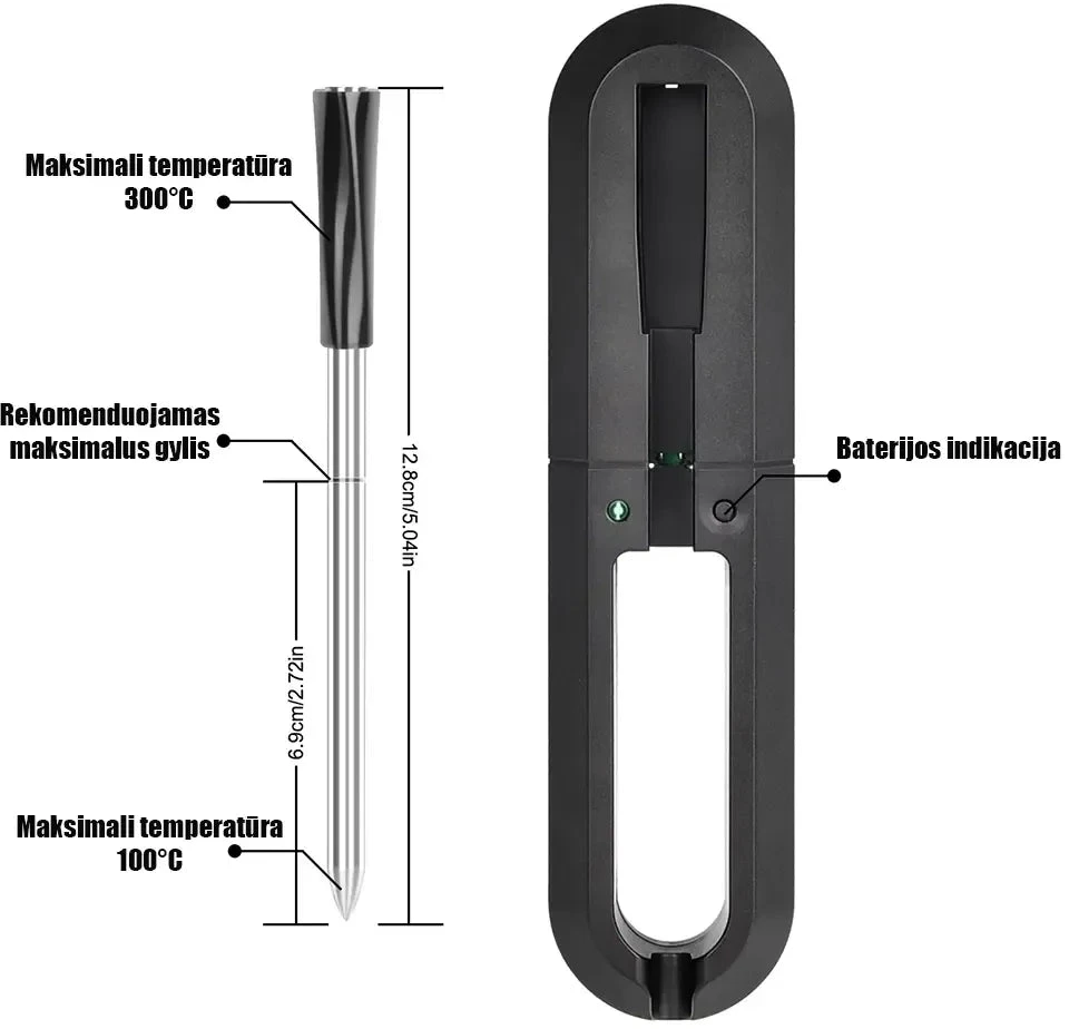 Belaidis BBQ termometras
