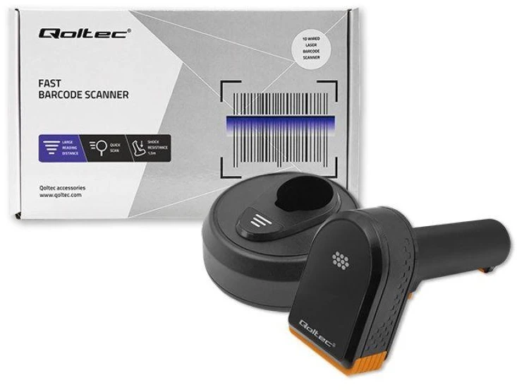 QOLTEC 50878 belaidė 1D 2D brūkšninių kodų skaitytuvo prijungimo stotelė