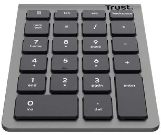 Klaviatūra Trust Xalas numeric keypad Nešiojamas kompiuteris/PC RF belaidė Sidabrinis