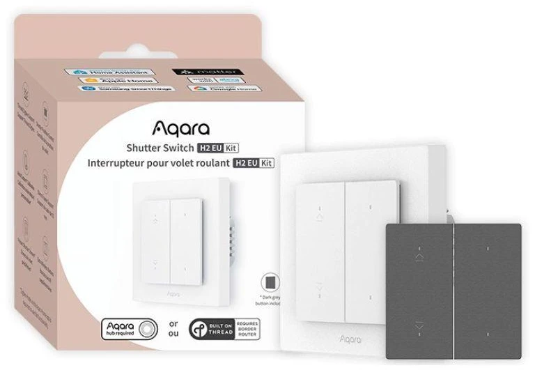 Aqara H2 Išmanus 4 mygtukų 2 kanalų zigbee, Thread jungiklis (WS-K08D)