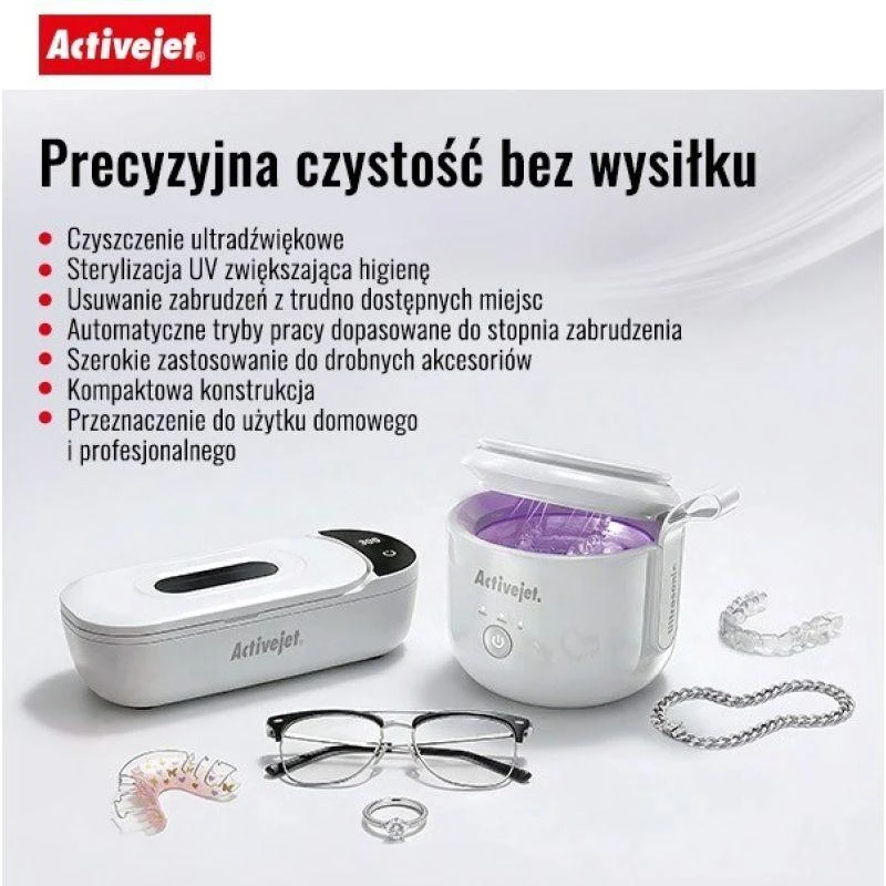 „Activejet“ USB įkraunamas UV ultragarsinis valiklis AUC-198 baltas