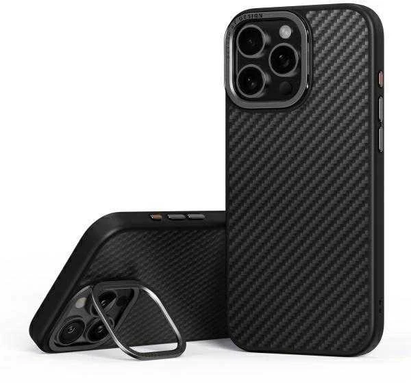 UNIQ dėklas Keva Max Apple iPhone 16 Pro 6.3 Magclick Charging juodos spalvos/juodos spalvos(carbon)