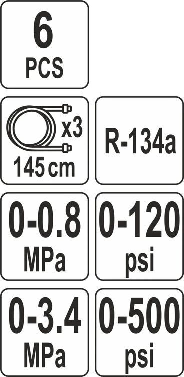 Yato Oro kondicionieriaus serviso rinkinys R-134a, manometrai, AC įrankių komplektas
