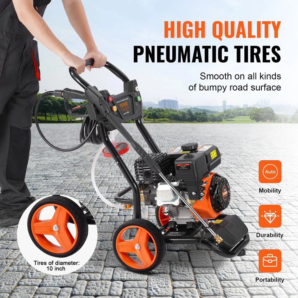 VEVOR Aukšto slėgio plovimo įrenginys automobiliams 3950 PSI