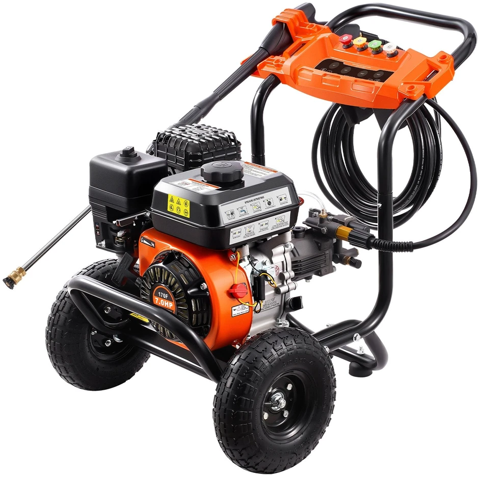 VEVOR Benzininis aukšto slėgio ploviklis 3500 PSI su 5 antgaliais