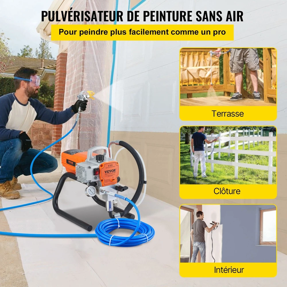 VEVOR Aukšto slėgio beorio dažų purkštuvas 1800W