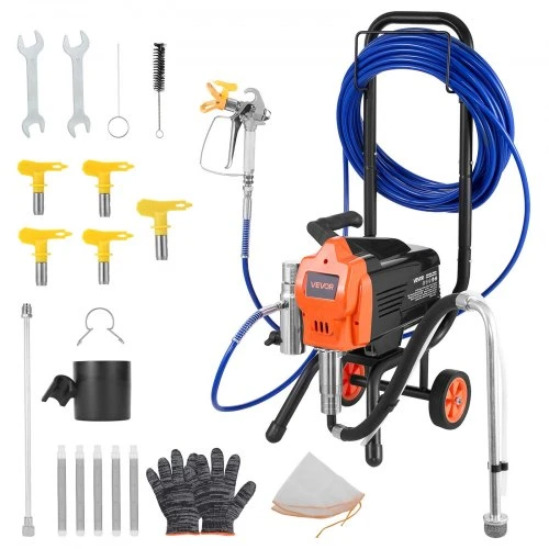 VEVOR Beorė dažymo mašina 1500W, 3300PSI su vežimėliu