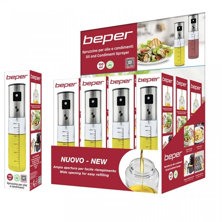 Beper stiklinis ir plieno purškimo buteliukas, 100 ml